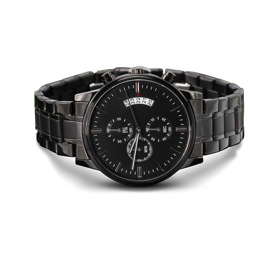 Customizable Men's Black Chronograph Watch